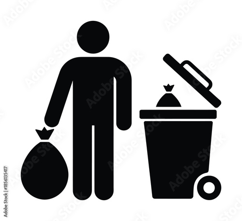 Waste disposal cleaning icon vector