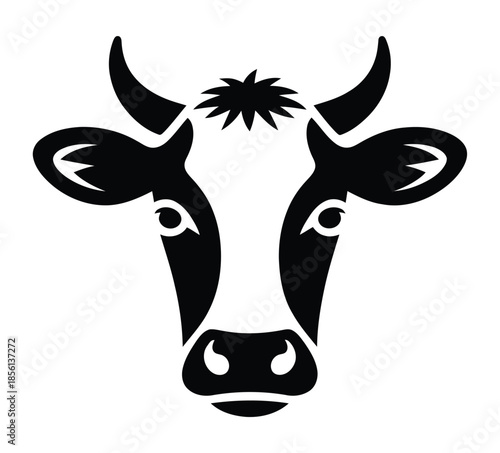 Cow face head animal vector illustration