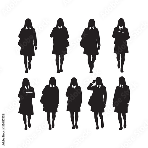 School Girl Silhouettes Collection