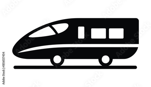 modern high speed train transport vector silhouette