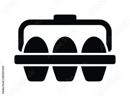 Egg carton food packaging vector icon design