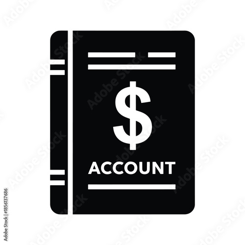 Account book silhouette financial record ledger icon