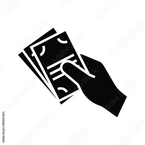 Hand counting money silhouette cash payment icon