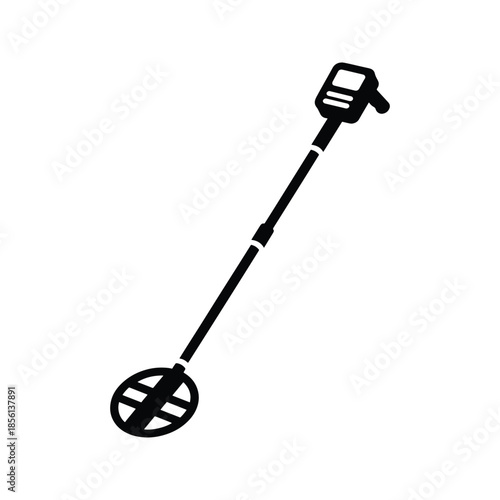 Metal detector silhouette handheld security device icon