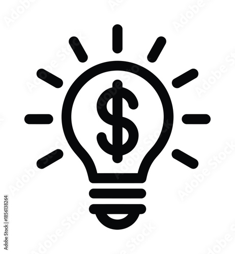 Light bulb idea with dollar sign finance vector
