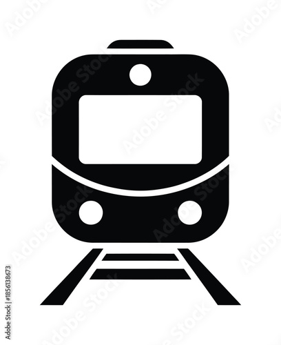 Train front vector icon railway transport