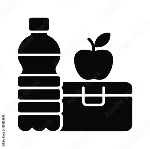 Lunch box vector icon healthy meal