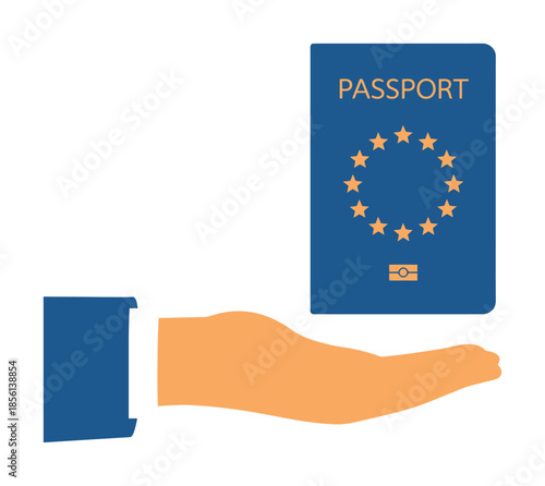 Passport control vector icon travel document