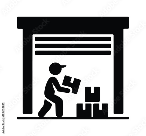 Warehouse loading vector icon logistics work