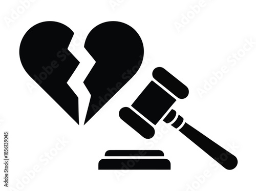 Divorce law vector icon legal separation