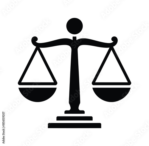 Justice scale vector icon law balance