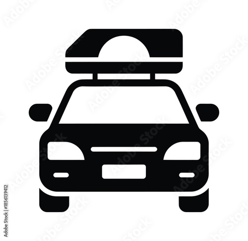 Car roof luggage travel vector icon