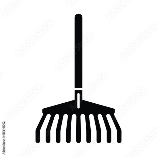 Garden rake tool equipment vector icon