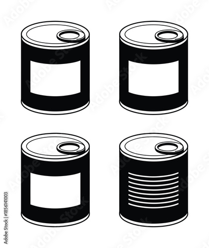 Food cans storage packaging vector icon