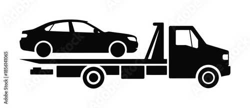 Car towing transport service vector icon