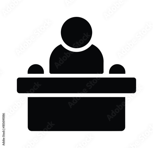 Judge court justice vector icon
