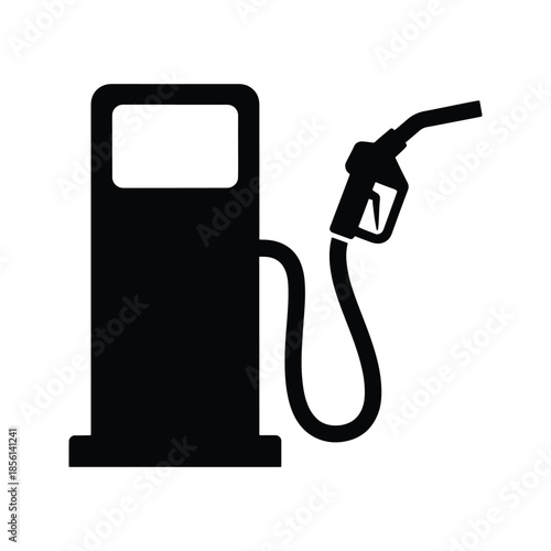 Gas pump silhouette fuel dispenser nozzle icon