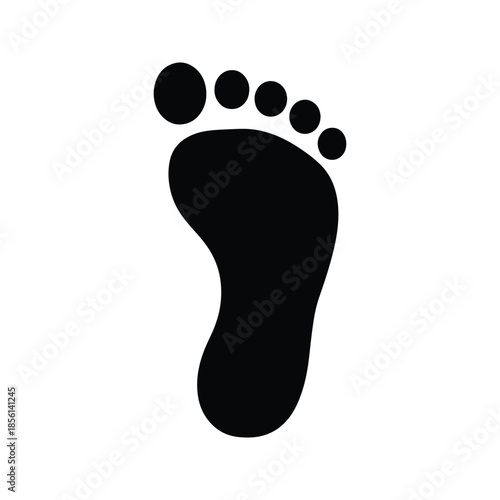 Footprint silhouette human foot mark icon