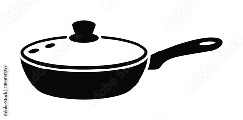 Frying pan cooking kitchen vector icon
