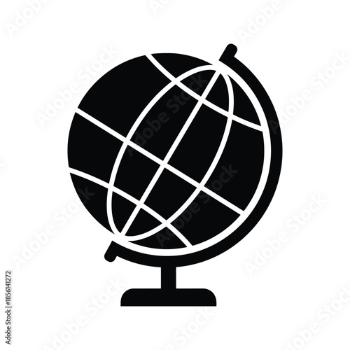 Globe silhouette world sphere geography icon