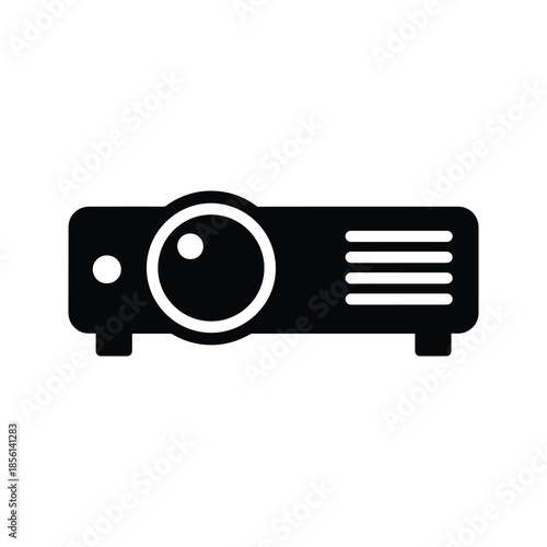 Graphic projector silhouette multimedia display device icon