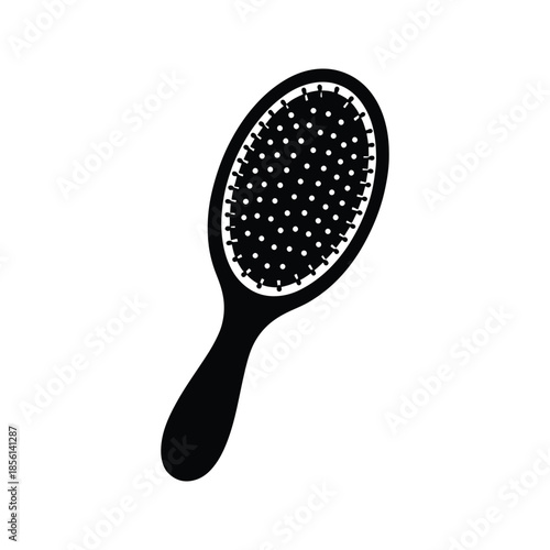 Hair brush silhouette handheld grooming tool icon