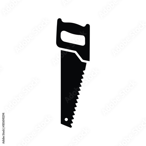 Hand saw silhouette cutting tool equipment icon