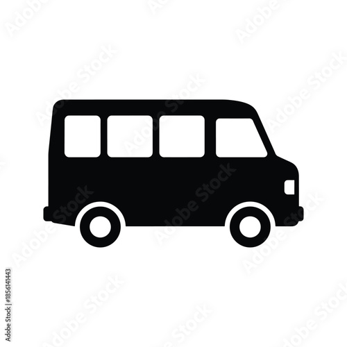 Microbus silhouette passenger transport vehicle icon