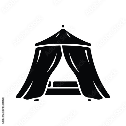 Mosquito net silhouette bed protection canopy icon