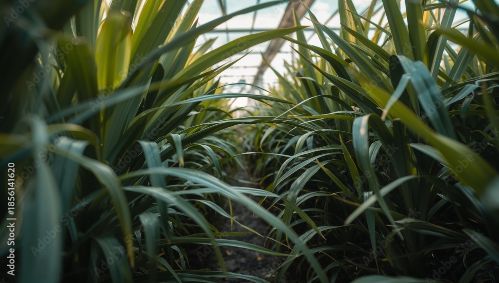 Obraz premium Verdant Passage. A Study in Lines, Light, and Form An Abstract Natural Composition.