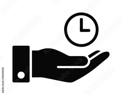time management hand clock vector illustration