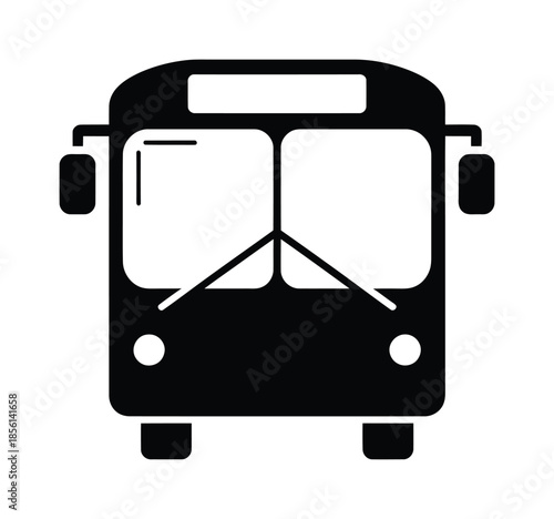 Front view bus vector transport illustration