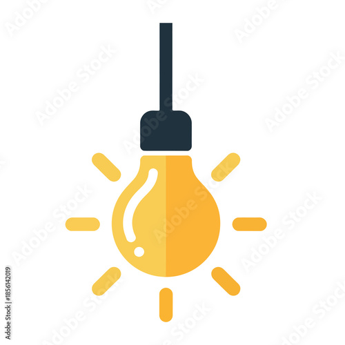 Hanging Light Bulb Icon Vector