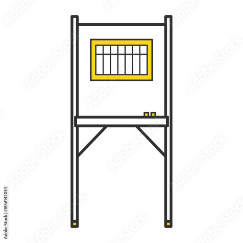 選挙の記入台のイラストイメージ。Illustration of an election registration desk.