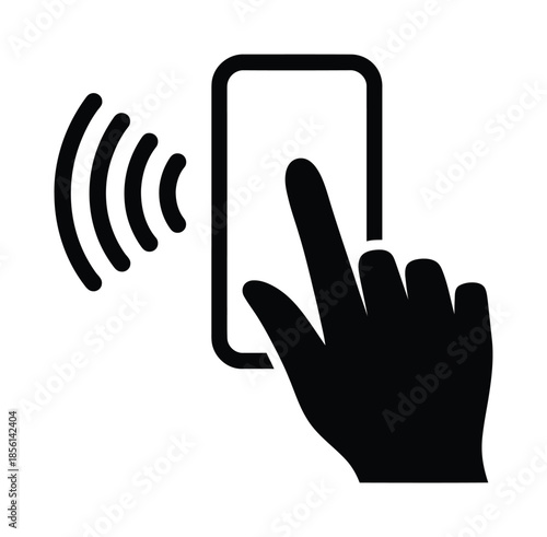 Contactless mobile tap vector digital payment icon