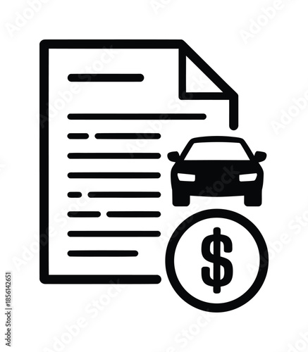 Car finance document loan agreement vector illustration