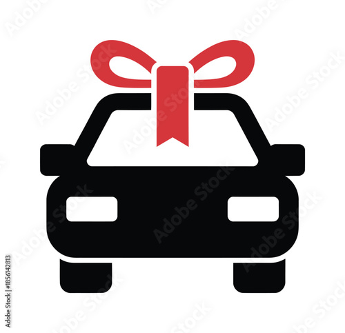 New car gift present auto icon vector