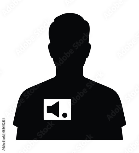 Public announcement speaker person icon vector