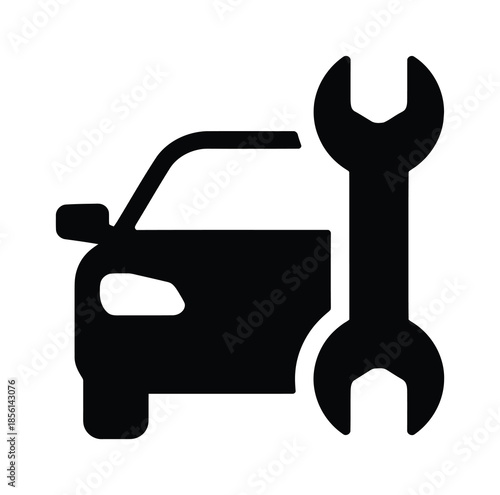 Car service repair maintenance vector silhouette symbol