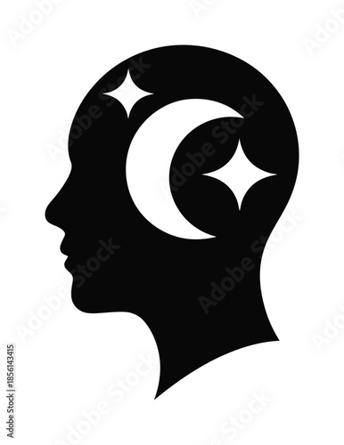 Sleep mind vector icon mental health