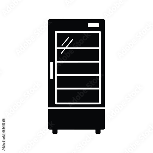Display fridge silhouette glass door showcase icon