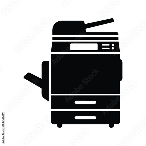 Office copier silhouette machine equipment icon