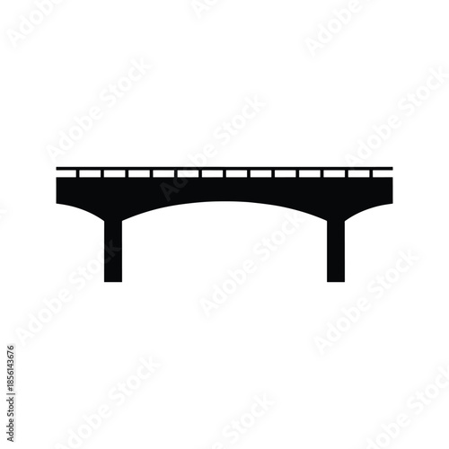 Overbridge silhouette road crossing bridge structure icon