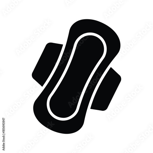Sanitary napkin silhouette feminine hygiene pad icon