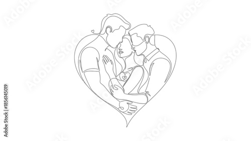 couple in love, heart shape