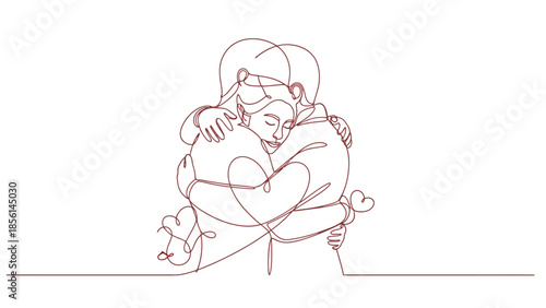 couple hug, heart shape, love