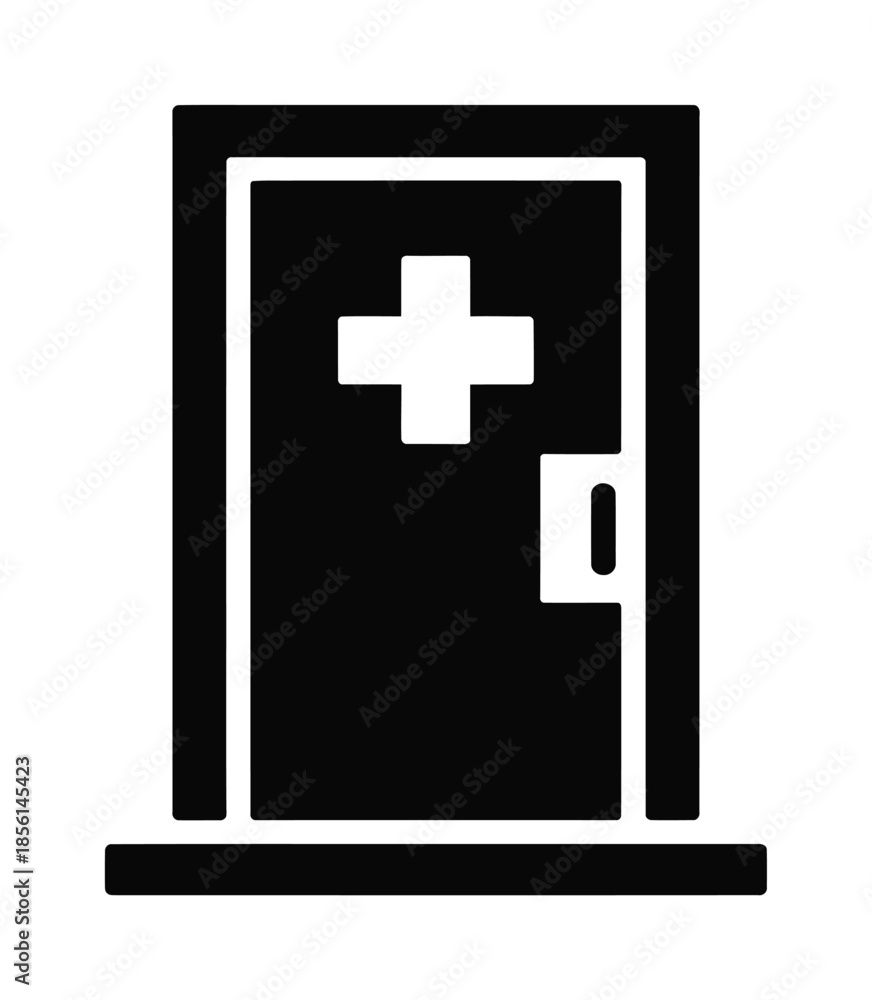 Fototapeta premium Medical clinic door healthcare vector