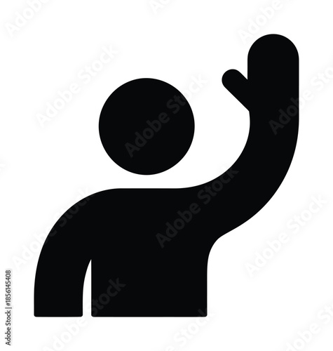 Raise hand gesture participation vector