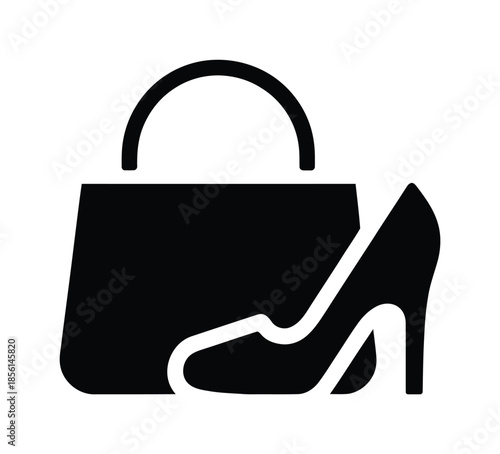 Fashion Shopping Handbag And Heels Vector