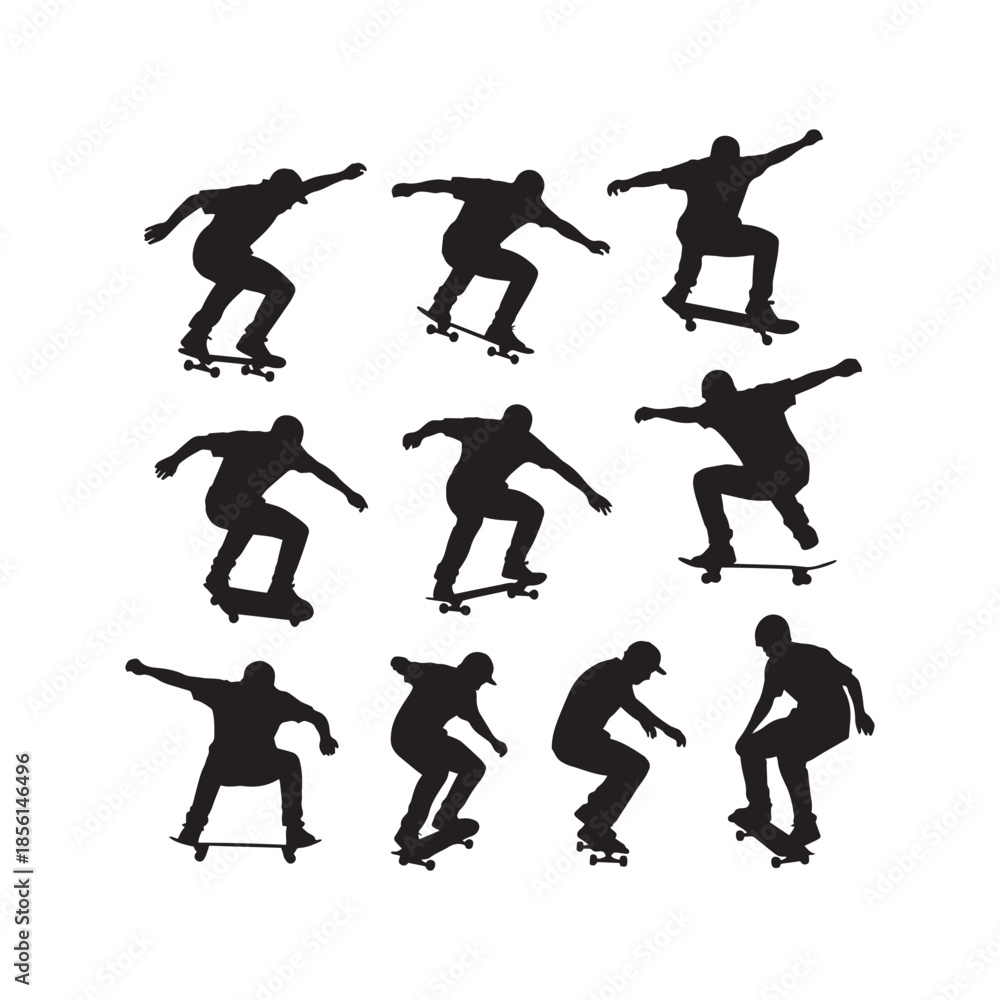 Fototapeta premium Skateboarder Silhouettes Collection